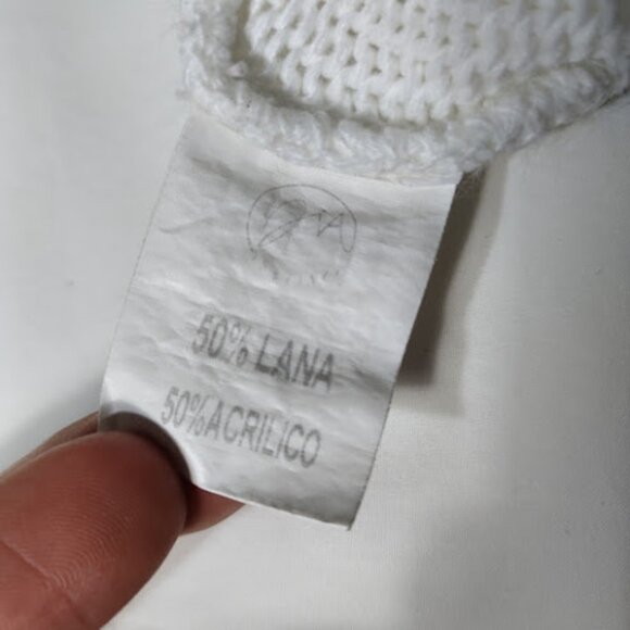 TAYLOR SWIFT INSPIRED | White Chunky Cable Knit Oversized Cardigan Wool Blend OS - Picture 15 of 16